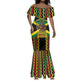 Black Jamaicans Warrior Spirit Mermaid Dress Tribal Fighter in Reggae Colors - African Pride