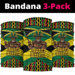 Black Jamaicans Warrior Spirit Neck Gaiter Tribal Fighter in Reggae Colors - African Pride