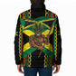 Black Jamaicans Warrior Spirit Padded Jacket Tribal Fighter in Reggae Colors