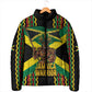 Black Jamaicans Warrior Spirit Padded Jacket Tribal Fighter in Reggae Colors