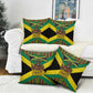 Black Jamaicans Warrior Spirit Pillow Cover Tribal Fighter in Reggae Colors