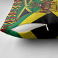 Black Jamaicans Warrior Spirit Pillow Cover Tribal Fighter in Reggae Colors