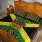 Black Jamaicans Warrior Spirit Quilt Bed Set Tribal Fighter in Reggae Colors - African Pride