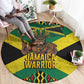 Black Jamaicans Warrior Spirit Round Carpet Tribal Fighter in Reggae Colors - African Pride