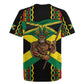 Black Jamaicans Warrior Spirit Rugby Jersey Tribal Fighter in Reggae Colors - African Pride