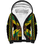 Black Jamaicans Warrior Spirit Sherpa Hoodie Tribal Fighter in Reggae Colors - African Pride