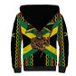 Black Jamaicans Warrior Spirit Sherpa Hoodie Tribal Fighter in Reggae Colors - African Pride