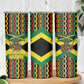 Black Jamaicans Warrior Spirit Skinny Tumbler Tribal Fighter in Reggae Colors - African Pride