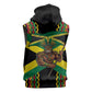 Black Jamaicans Warrior Spirit Sleeveless Hoodie Tribal Fighter in Reggae Colors - African Pride