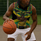 Black Jamaicans Warrior Spirit Sleeveless Hoodie Tribal Fighter in Reggae Colors - African Pride