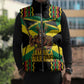 Black Jamaicans Warrior Spirit Sleeveless Puffer Jacket Tribal Fighter in Reggae Colors
