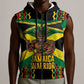 Black Jamaicans Warrior Spirit Sleeveless Zip Hoodie Tribal Fighter in Reggae Colors - African Pride