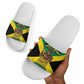 Black Jamaicans Warrior Spirit Slide Sandals Tribal Fighter in Reggae Colors