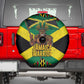 Black Jamaicans Warrior Spirit Spare Tire Cover Tribal Fighter in Reggae Colors - African Pride