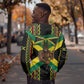 Black Jamaicans Warrior Spirit Sweatshirt Tribal Fighter in Reggae Colors - African Pride