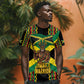 Black Jamaicans Warrior Spirit T shirt Tribal Fighter in Reggae Colors - African Pride