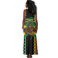 Black Jamaicans Warrior Spirit Tank Maxi Dress Tribal Fighter in Reggae Colors - African Pride
