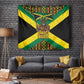 Black Jamaicans Warrior Spirit Tapestry Tribal Fighter in Reggae Colors - African Pride