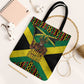 Black Jamaicans Warrior Spirit Tote Bag Tribal Fighter in Reggae Colors