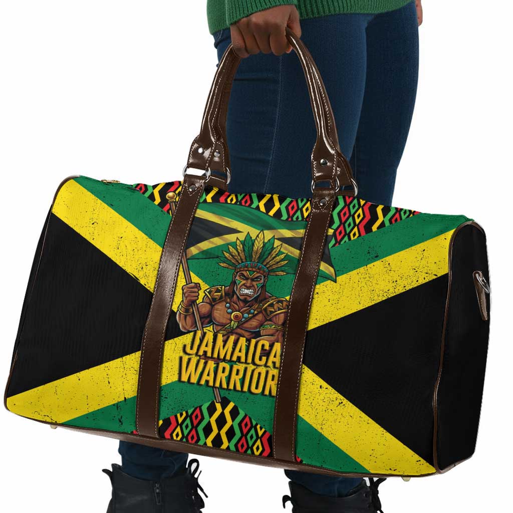 Black Jamaicans Warrior Spirit Travel Bag Tribal Fighter in Reggae Colors