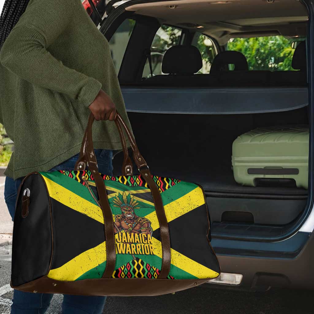 Black Jamaicans Warrior Spirit Travel Bag Tribal Fighter in Reggae Colors