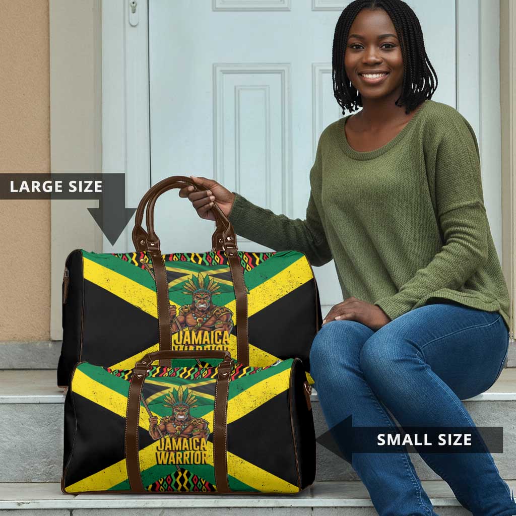 Black Jamaicans Warrior Spirit Travel Bag Tribal Fighter in Reggae Colors