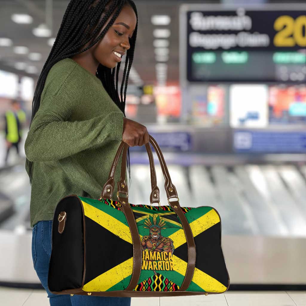 Black Jamaicans Warrior Spirit Travel Bag Tribal Fighter in Reggae Colors