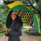 Black Jamaicans Warrior Spirit Umbrella Tribal Fighter in Reggae Colors