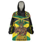 Black Jamaicans Warrior Spirit Wearable Blanket Hoodie Tribal Fighter in Reggae Colors - African Pride