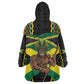 Black Jamaicans Warrior Spirit Wearable Blanket Hoodie Tribal Fighter in Reggae Colors - African Pride
