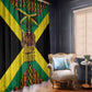 Black Jamaicans Warrior Spirit Window Curtain Tribal Fighter in Reggae Colors - African Pride