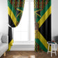 Black Jamaicans Warrior Spirit Window Curtain Tribal Fighter in Reggae Colors - African Pride