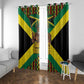 Black Jamaicans Warrior Spirit Window Curtain Tribal Fighter in Reggae Colors - African Pride