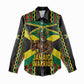 Black Jamaicans Warrior Spirit Women Casual Shirt Tribal Fighter in Reggae Colors - African Pride
