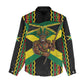 Black Jamaicans Warrior Spirit Women Casual Shirt Tribal Fighter in Reggae Colors - African Pride
