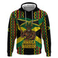 Black Jamaicans Warrior Spirit Zip Hoodie Tribal Fighter in Reggae Colors - African Pride