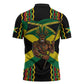 Black Jamaicans Warrior Spirit Zipper Polo Shirt Tribal Fighter in Reggae Colors