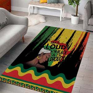 Black History Dreadlocks Map Area Rug Say It Loud I’m Black and I’m Proud - African Pride