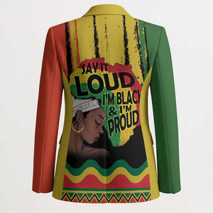 Black History Dreadlocks Map Blazer Say It Loud I’m Black and I’m Proud - African Pride