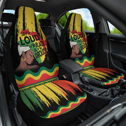 Black History Dreadlocks Map Car Seat Cover Say It Loud I’m Black and I’m Proud - African Pride
