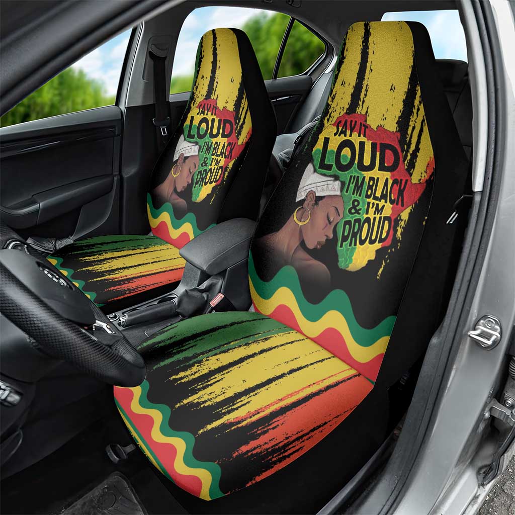 Black History Dreadlocks Map Car Seat Cover Say It Loud I’m Black and I’m Proud - African Pride