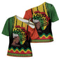 Black History Dreadlocks Map Cross Shoulder Shirt Say It Loud I’m Black and I’m Proud - African Pride