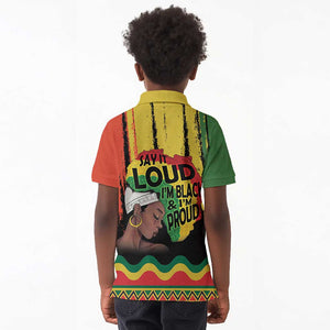 Black History Dreadlocks Map Kid Polo Shirt Say It Loud Im Black and Im Proud LT19