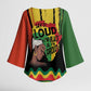 Black History Dreadlocks Map Kimono Sleeve Blouse Say It Loud I’m Black and I’m Proud - African Pride