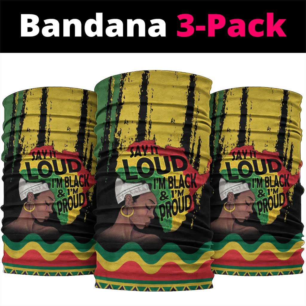 Black History Dreadlocks Map Neck Gaiter Say It Loud I’m Black and I’m Proud - African Pride