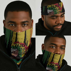 Black History Dreadlocks Map Neck Gaiter Say It Loud I’m Black and I’m Proud - African Pride