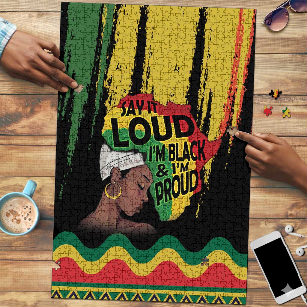 Black History Dreadlocks Map Puzzle Say It Loud I’m Black and I’m Proud ...
