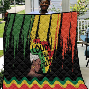 Black History Dreadlocks Map Quilt Say It Loud I’m Black and I’m Proud - African Pride