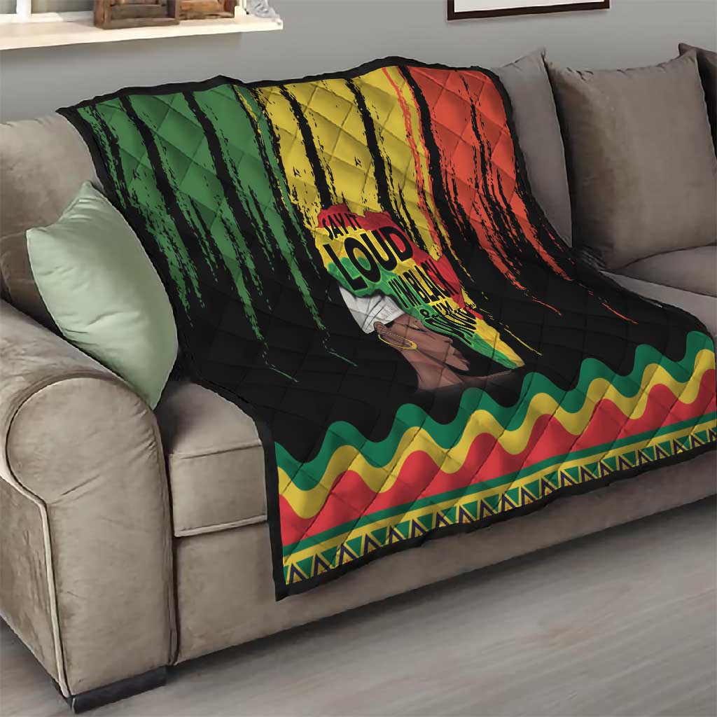 Black History Dreadlocks Map Quilt Say It Loud I’m Black and I’m Proud - African Pride