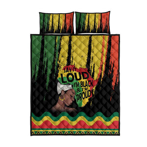 Black History Dreadlocks Map Quilt Bed Set Say It Loud I’m Black and I’m Proud - African Pride